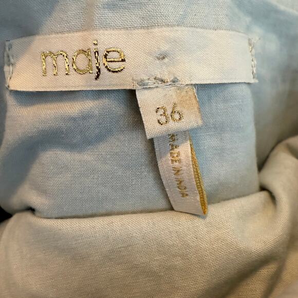 Maje Aztec Pattern Cotton Skirt with Leather Trim Size 36 US Size Small - Picture 8 of 8